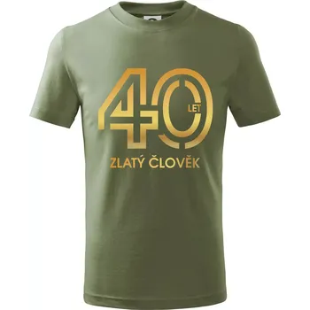 40 let zlatý člověk - Tričko dětské bavlněné - 98 cm / 2 roky ( Khaki )