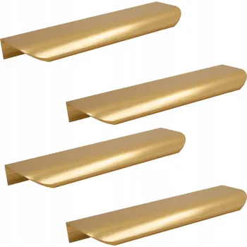 4 x Nábytková úchytka hranová 130 mm zlatá zaoblená úchytka na skříňku