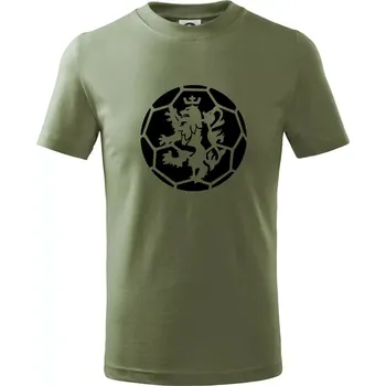 Házená míč lev - Tričko dětské bavlněné - 98 cm / 2 roky ( Khaki )