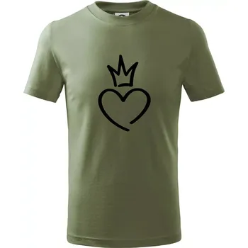 Chlapecké oblečení Srdce princezna - Tričko dětské bavlněné - 98 cm / 2 roky ( Khaki )