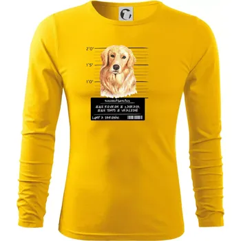 Pánské oblečení Lump a darebák zlatý retrívr - Triko s dlouhým rukávem FIT-T long sleeve - S ( Žlutá )