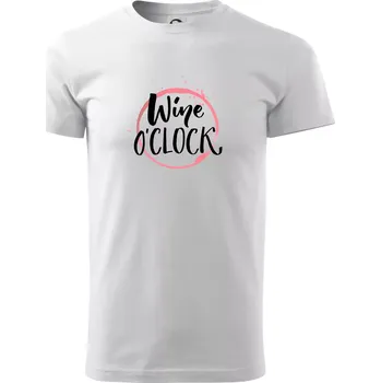 Pánské tričko wine o clock - Triko extra velké (5-8XL) - 8XL ( Bílá )