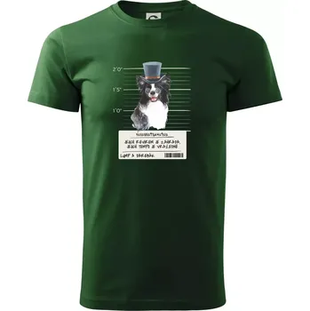 Lump a darebák border kolie - Triko extra velké (5-8XL) - 6XL ( Lahvově zelená )