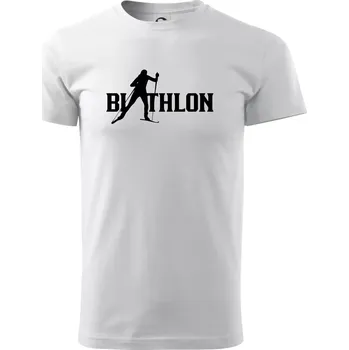 Biathlon nápis - Triko extra velké (5-8XL) - 8XL ( Bílá )