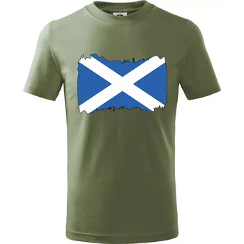 Skotská vlajka - Tričko dětské bavlněné - 98 cm / 2 roky ( Khaki )