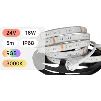 LED páska LED pásek RGB+3000K 4v1 IP68 24V 16W do sauny, barevná terapie