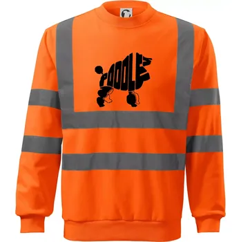 Pánská mikina Pudl - nápis v těle - Reflexní mikina - 2XL ( Neonově oranžová )