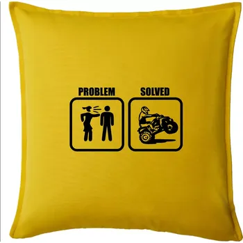 Polštář Problem quad / čtyřkolka - Polštář 50x50 - 50x50 - Pouze potah ( Žlutá )