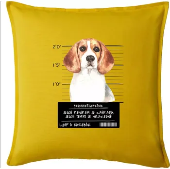 Polštář Lump a darebák bígl - Polštář 50x50 - 50x50 - Pouze potah ( Žlutá )