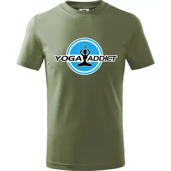 Chlapecké oblečení Yoga addict - Tričko dětské bavlněné - 98 cm / 2 roky ( Khaki )