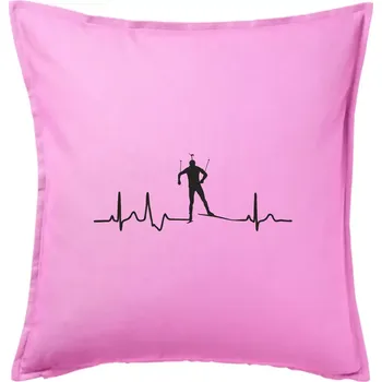 Polštář EKG biatlon - Polštář 50x50 - 50x50 - Pouze potah ( Růžová )