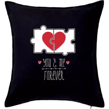 Polštář You and me forever - Polštář 50x50 - 50x50 - Pouze potah ( Černá )