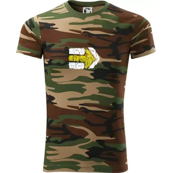 Pánské tričko Párová turistická značka žlutá - Army CAMOUFLAGE - 3XL ( Hnědý maskáč )