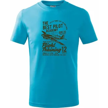 Chlapecké tričko Flight Training - Tričko dětské bavlněné - 98 cm / 2 roky ( Světlý tyrkys )