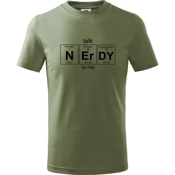 Chlapecké oblečení Talk nerdy - periodická tabulka - Tričko dětské bavlněné - 98 cm / 2 roky ( Khaki )