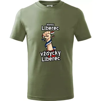 Chlapecké oblečení Jednou Liberec vždycky Liberec - Tričko dětské bavlněné - 98 cm / 2 roky ( Khaki )