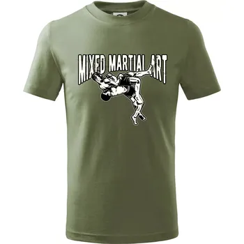 Chlapecké oblečení MMA v boji - Tričko dětské bavlněné - 98 cm / 2 roky ( Khaki )