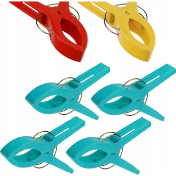 4x Klipsy NA OSUŠKU / PLÁŽOVOU OSUŠKU, velké plážové kolíčky na prádlo