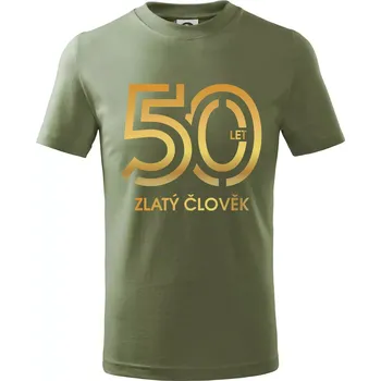 50 let zlatý člověk - Tričko dětské bavlněné - 134 cm/8 let ( Khaki )