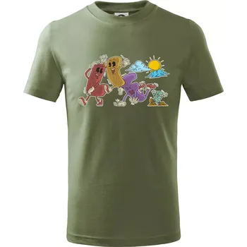 Chlapecké oblečení Jak jde život - Tričko dětské bavlněné - 104-110cm / 3-4 roky ( Khaki )