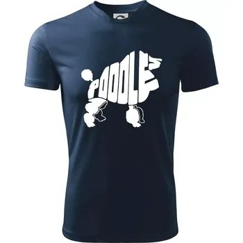 Pudl - nápis v těle - Dětské triko sportovní (dresovina) - 134 cm/8 let ( Námořní modrá (velmi tmavá - téměř černá) )