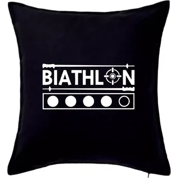 Polštář Biathlon terč a hůlky - Polštář 50x50 - 50x50 - Pouze potah ( Černá )