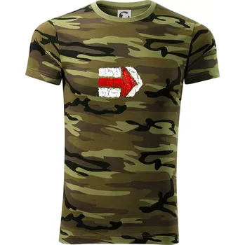 Pánské tričko Párová turistická značka červená - Army CAMOUFLAGE - 2XL ( Zelený maskáč )
