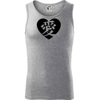 Láska japonština čínština - Tílko pánské Core - S ( Tmavě šedý melír )