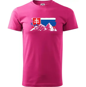 Pánská móda Slovenské hory - Klasické pánské triko vyšší gramáže - 2XL ( Purpurová )