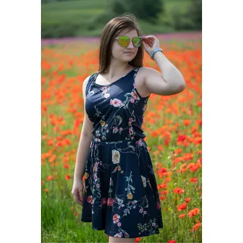 Dámské šaty Dámské šaty KIXMI JUDITTA TMAVĚ MODRÁ S