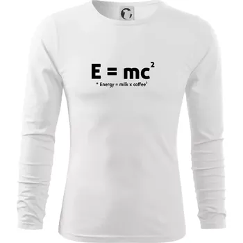 Pánské oblečení e = mc2 - coffee milk - Triko s dlouhým rukávem FIT-T long sleeve - M ( Bílá )