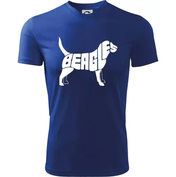 Chlapecké tričko Bígl - nápis v těle - Dětské triko sportovní (dresovina) - 122 cm/6 let ( Královská modrá )
