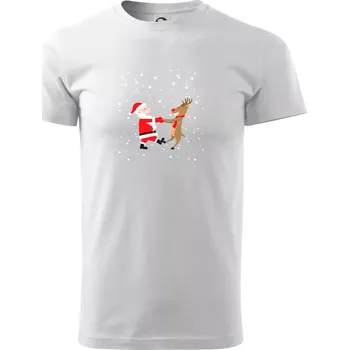 Pánské tričko Tancující Santa a sob - Triko extra velké (5-8XL) - 5XL ( Bílá )