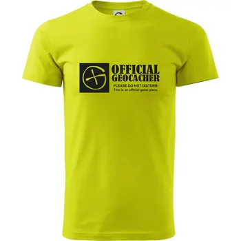Official geocacher - Klasické pánské triko vyšší gramáže - 4XL ( Limetková )