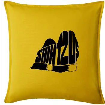 Polštář Shih-tzu - nápis v těle - Polštář 50x50 - 50x50 - Pouze potah ( Žlutá )