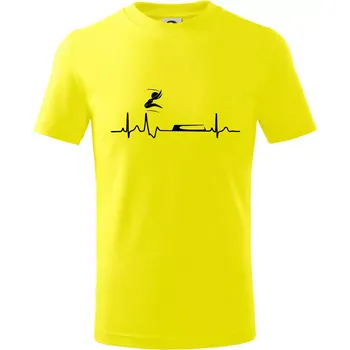 Chlapecké tričko EKG skok do dálky - Tričko dětské bavlněné - 122 cm/6 let ( Citrónová )