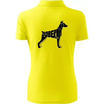 Dobrmans - nápis v tělě - Polokošile dámská Pique Polo - 2XL ( Citrónová )