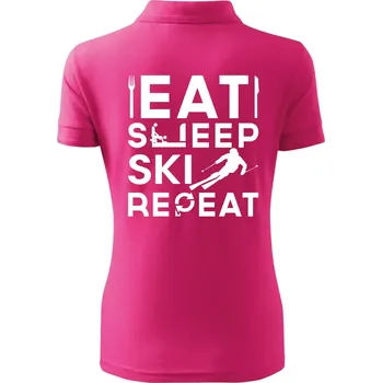 Eat sleep ski repeat - Polokošile dámská Pique Polo - 2XL ( Purpurová )
