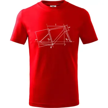 Cyclo nákres - Tričko dětské bavlněné - 98 cm / 2 roky ( Červená )