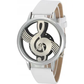 Hodinky DÁMSKÉ NÁRAMKOVÉ HODINKY S QUARTZOVÝM STROJKEM A BÍLÝM ŘEMÍNKEM