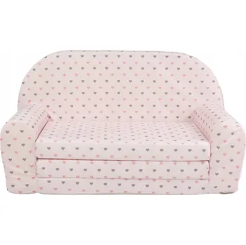 Pohovka Pohovka Galeriatrend MALÁ DĚTSKÁ POHOVKA SRDÍČKA 78 x 104 cm látka růžová