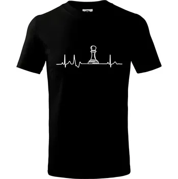 Chlapecké tričko EKG Šachové figurky - Pěšec - Tričko dětské bavlněné - 98 cm / 2 roky ( Černá )