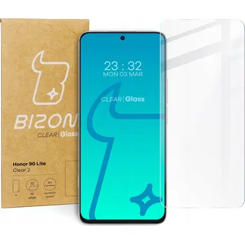 Pouzdro na mobilní telefon Ochranné Tvrzené sklo na displej Bizon pro Honor 90 Lite, rychlá instalace