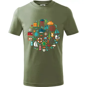 Potápění dovolená - Tričko dětské bavlněné - 98 cm / 2 roky ( Khaki )