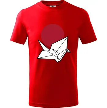 Chlapecké tričko Japan culture - origami - Tričko dětské bavlněné - 98 cm / 2 roky ( Červená )