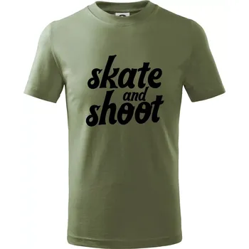 Biatlon skate and shoot - Tričko dětské bavlněné - 98 cm / 2 roky ( Khaki )
