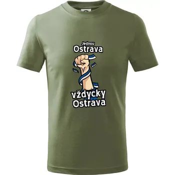 Chlapecké tričko Jednou Ostrava vždycky Ostrava - Tričko dětské bavlněné - 98 cm / 2 roky ( Khaki )