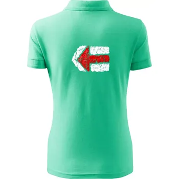 Párová turistická značka červená - Polokošile dámská Pique Polo - L ( Mátová )