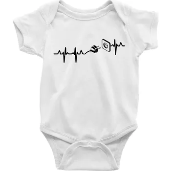 Kojenecké oblečení EKG elektrikář - Body kojenecké s krátkým rukávem - Krátký r. do 3 měs ( Bílá )