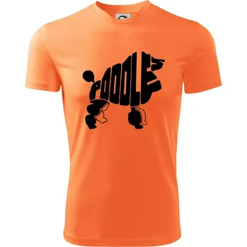 Chlapecké tričko Pudl - nápis v těle - Dětské triko sportovní (dresovina) - 122 cm/6 let ( Neon mandarine )